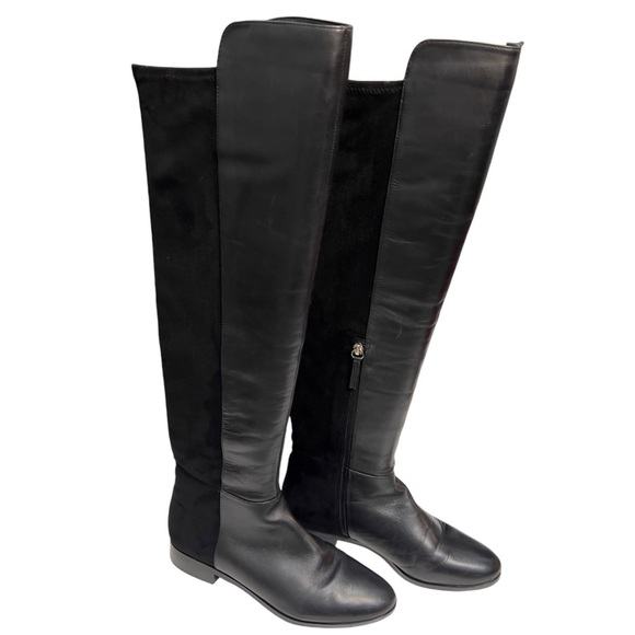 WHBM Over The Knee Tall Rowan Black Strap Equestrian Riding Winter Chic Boot - Picture 2 of 16
